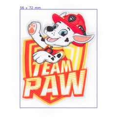 Paw patrol Marshall Strijk Applicatie met Team Badge Applicatie PAW-38828 - Fourniturenkraam.nl