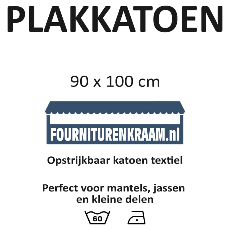Plakkatoen 90x100cm Vlieseline PLAKVLIES-KATOEN-90X100-WIT - Fourniturenkraam.nl