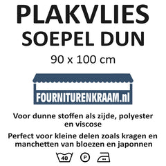 Plakvlies soepel dun 90x100cm PLAKVLIES-DUN-GRIJS-90X101 - Fourniturenkraam.nl