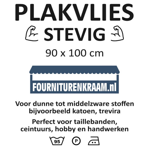 Plakvlies stevig 90x100cm PLAKVLIES-STEVIG-90X100-ZWART - Fourniturenkraam.nl