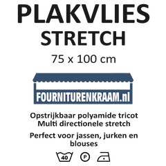 Plakvlies stretch 75x100cm PLAKVLIES-STRETCH-75X100-ZWART - Fourniturenkraam.nl