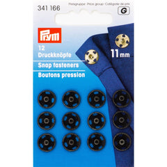 Prym Drukknopen naaibare zwart 11mm 12 stuks 341166 Drukkers PRY34166 4002273411664 - Fourniturenkraam.nl