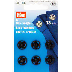 Prym Drukknopen opnaaibaar zwart 13mm 341168 Drukkers PRM341168 4002273411688 - Fourniturenkraam.nl
