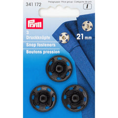 Prym Drukknopen opnaaibaar zwart 21mm 341172 Drukkers PRM341173 4002273411725 - Fourniturenkraam.nl