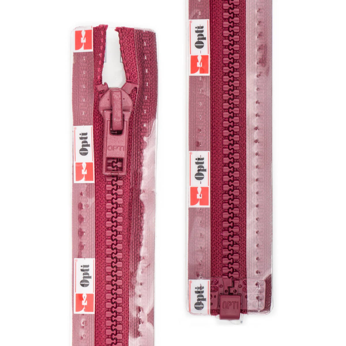 Rits deelbaar | Opti | plastic P60 | 30 cm | 750 bordeaux Rits OPTI-D-P60-30-CM-750-BORDEAUX - Fourniturenkraam.nl