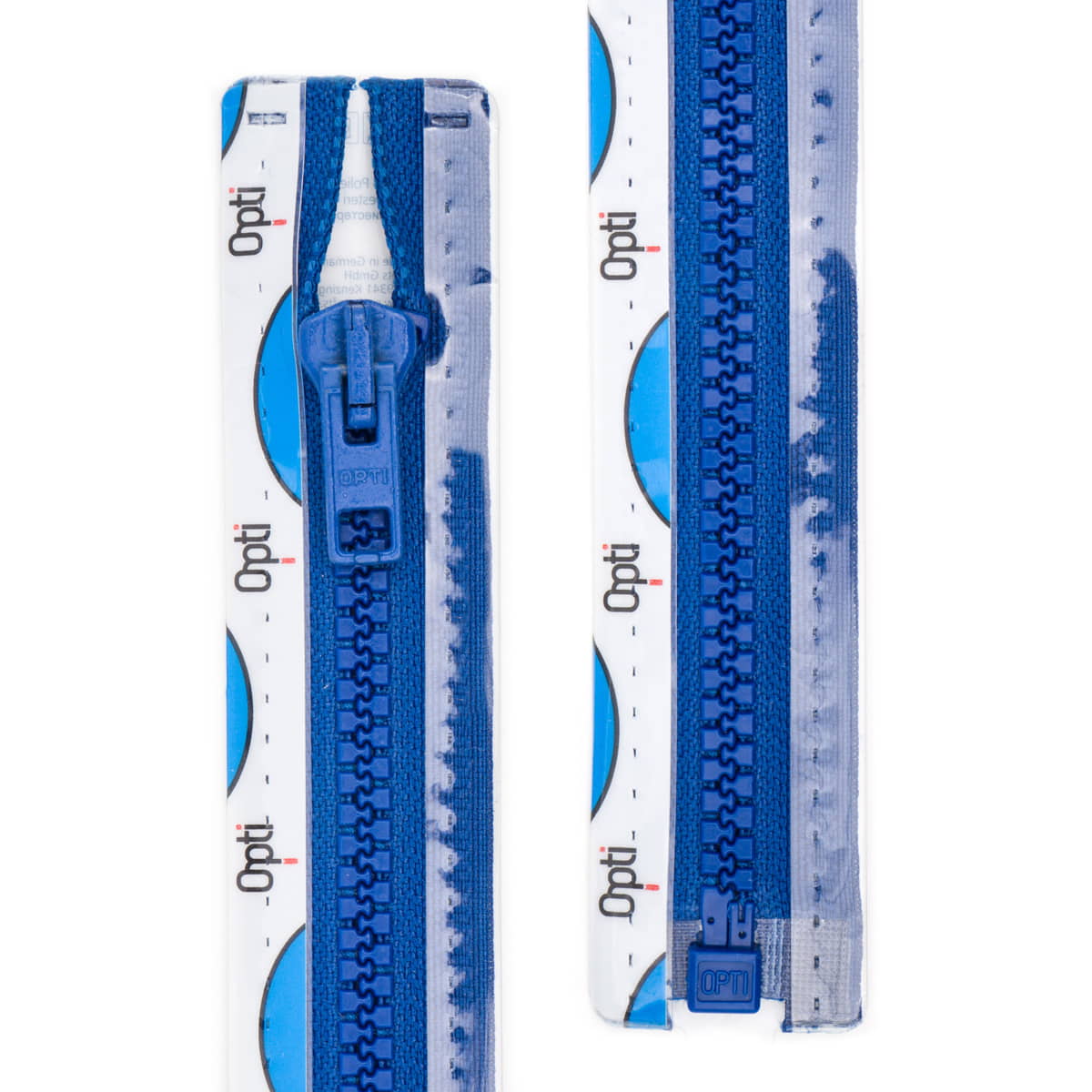 Rits deelbaar | Opti | plastic P60 | 60 cm | 215 kobalt blauw Rits OPTI-D-P60-60-CM-215-KOBALT-BLAUW - Fourniturenkraam.nl