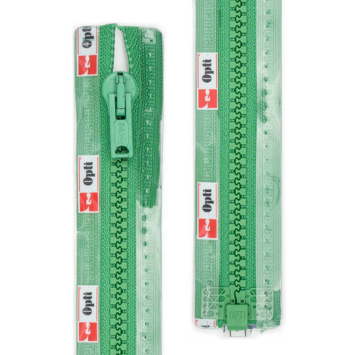 Rits deelbaar | Opti | plastic P60 | 70 cm | 495 groen Rits OPTI-D-P60-70-CM-495-GROEN - Fourniturenkraam.nl