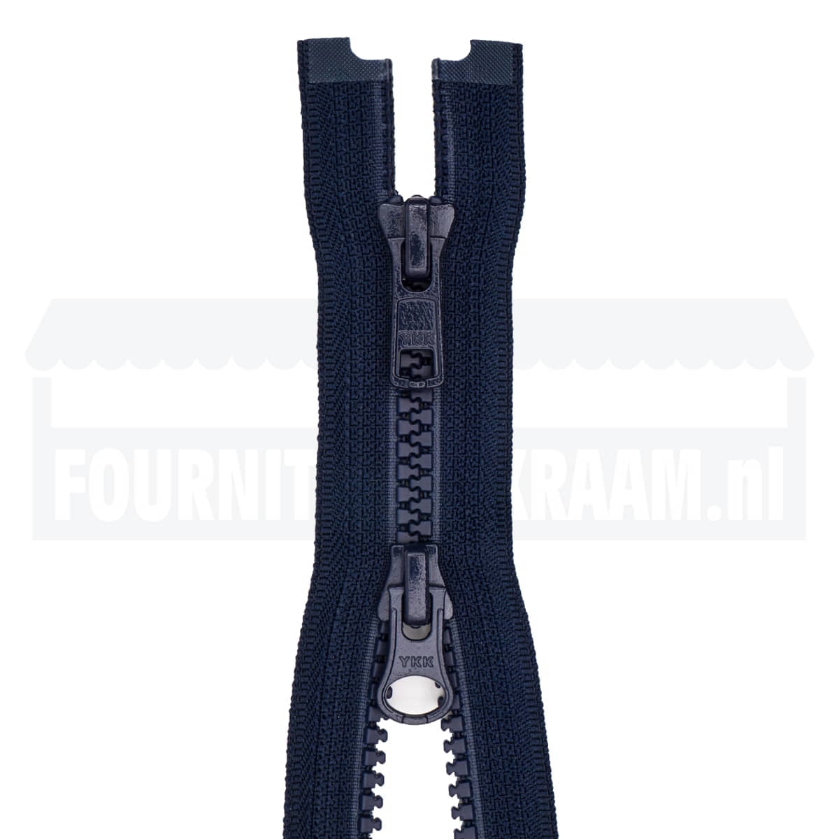 Rits dubbel deelbaar | YKK | plastic 5 | 60 cm | 058 donkerblauw Rits YKK-DD-5-60CM-058-DONKERBLAUW - Fourniturenkraam.nl