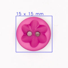Roze Bloemvormige Knoop 15mm Knoop KNP00125 - Fourniturenkraam.nl
