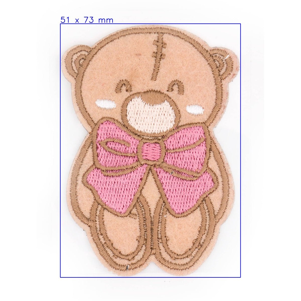 Teddybeer Strijk Applicatie met Strik Applicatie HKM38707 - Fourniturenkraam.nl