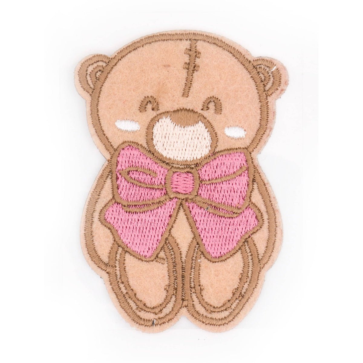 Teddybeer Strijk Applicatie met Strik Applicatie HKM38707 - Fourniturenkraam.nl