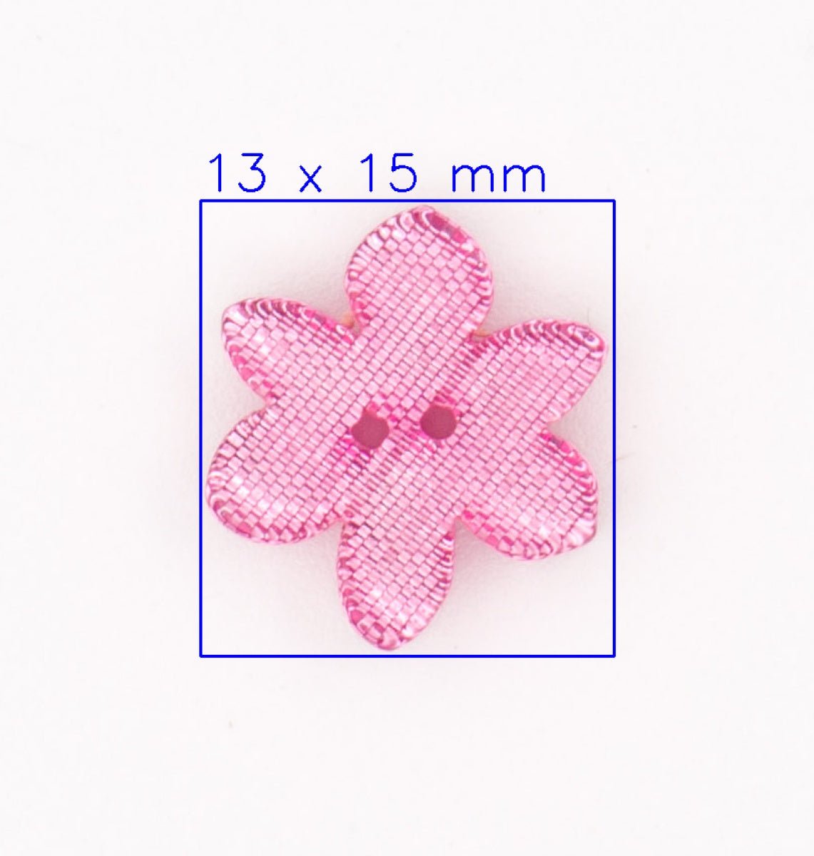 Textuurrijke Roze Bloem Knoop 13x15mm Knoop KNP00039 - Fourniturenkraam.nl