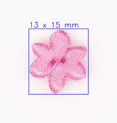 Textuurrijke Roze Bloem Knoop 13x15mm Knoop KNP00039 - Fourniturenkraam.nl