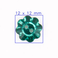 Transparant Groene Knoop met Zilveren Achterkant 12x12 mm Knoop KNP00105 - Fourniturenkraam.nl