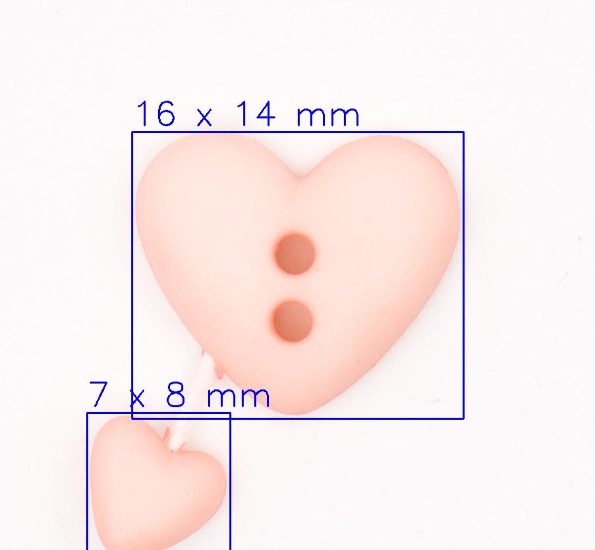 Verbonden Set Roze Hartvormige Knopen 16x14mm & 7x8mm Knoop KNP00022 - Fourniturenkraam.nl