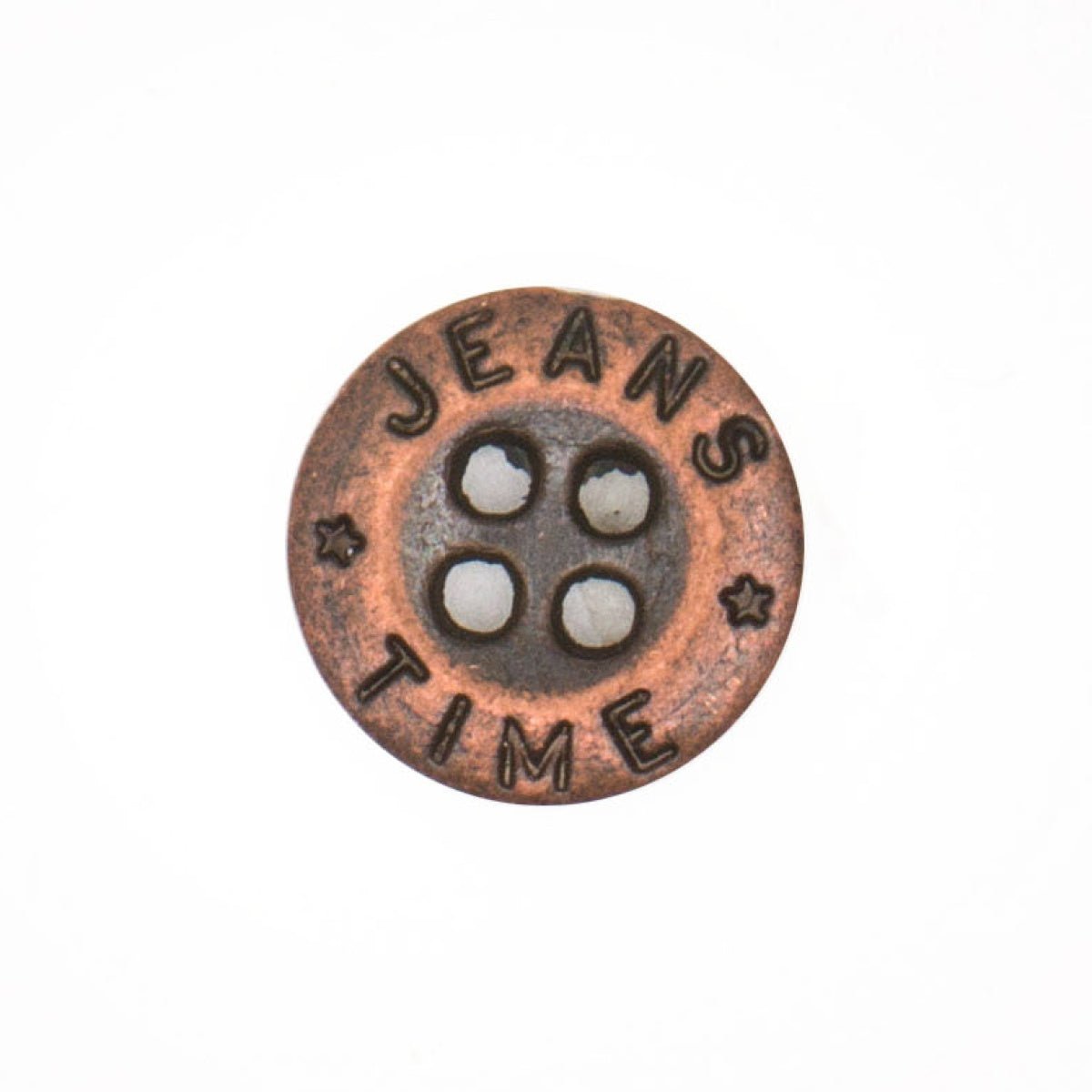 Vintage Metalen Jeansknoop 'JEANS TIME' Ø 12 mm Knoop KNP00138 - Fourniturenkraam.nl