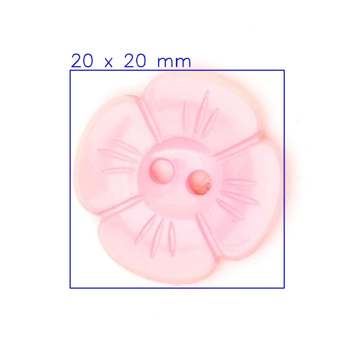 Zachtroze Bloemvormige Knoop, Diameter 21mm Knoop KNP00118 - Fourniturenkraam.nl