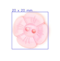 Zachtroze Bloemvormige Knoop, Diameter 21mm Knoop KNP00118 - Fourniturenkraam.nl