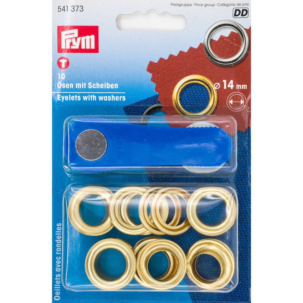 Zeilringen Prym messing 14mm - 541373 Zeilringen - Nestelringen PRYM541373 4002275413734 - Fourniturenkraam.nl