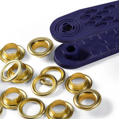 Zeilringen Prym messing goud 8mm 24 stuks met stempels Zeilringen - Nestelringen PRYM - 541375 4002275413758