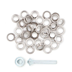 Nestels zilver 8mm 24 stuks met stempel gereedschap Zeilringen - Nestelringen ZEILRING - FK - 8 - ZILVER