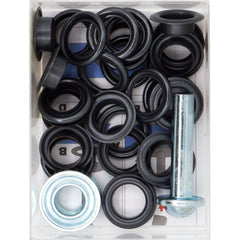 Nestels zwart 11mm 15 stuks met stempel gereedschap Zeilringen - Nestelringen ZEILRING - FK - 11 - ZWART